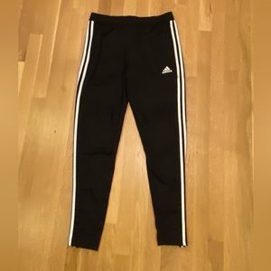 Adidas Womens Climalite Black Track Pants White Stripes / Ankle Zippers/ NWT/ S